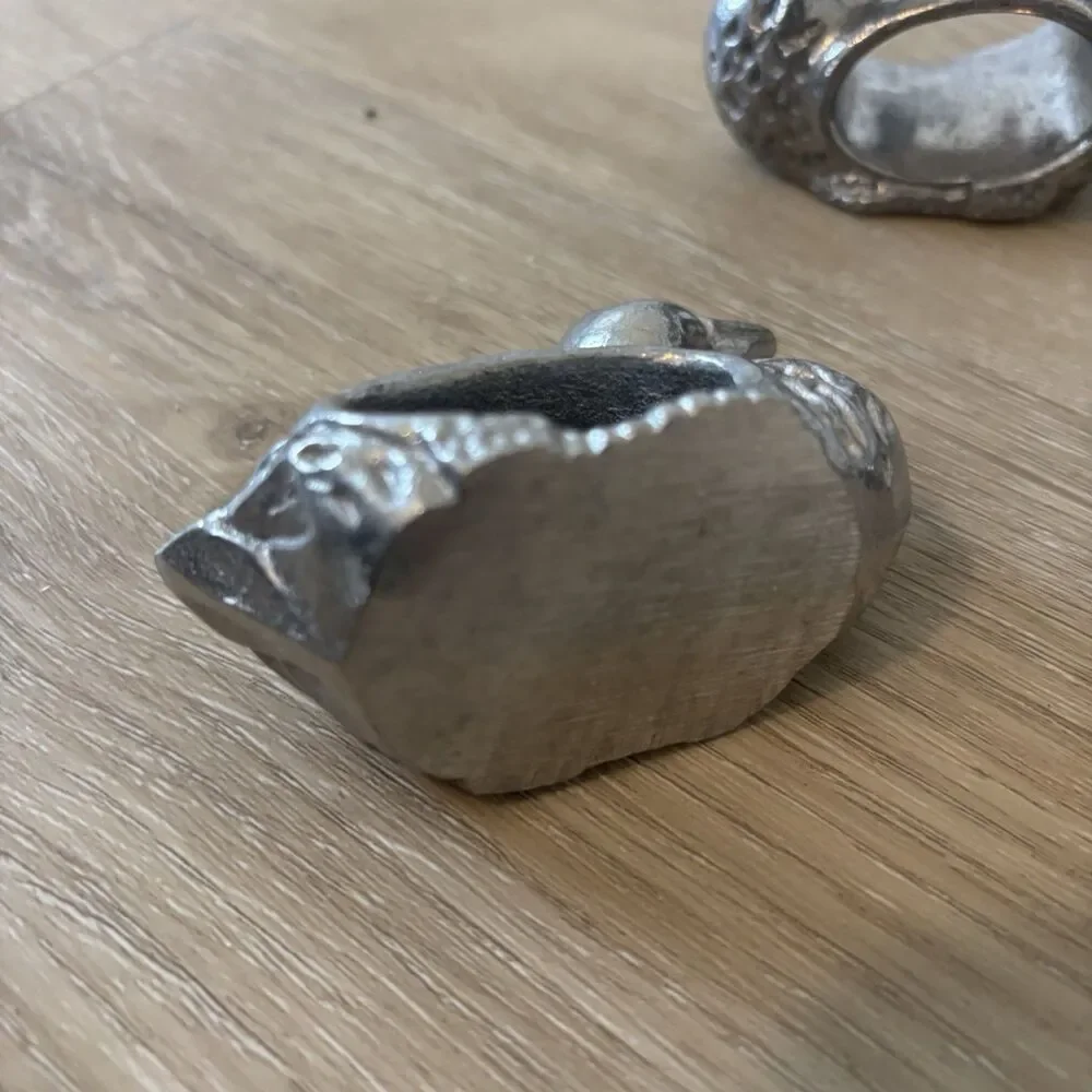Vintage Pewter/ Metal Duck Napkin Rings Set 4 Grandmacore Cottagecore TableDecor